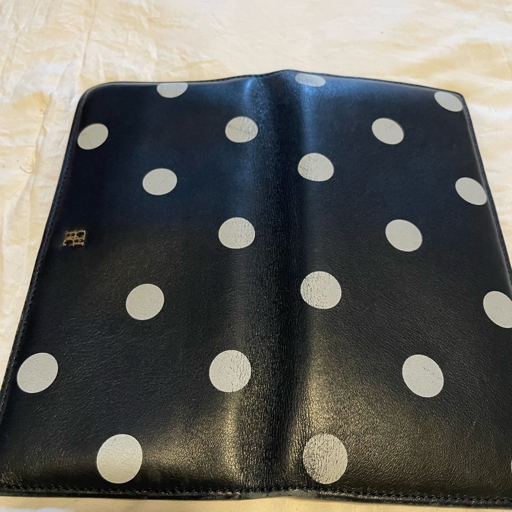 Carolina Herrera Black and White Polka Dot Wallet